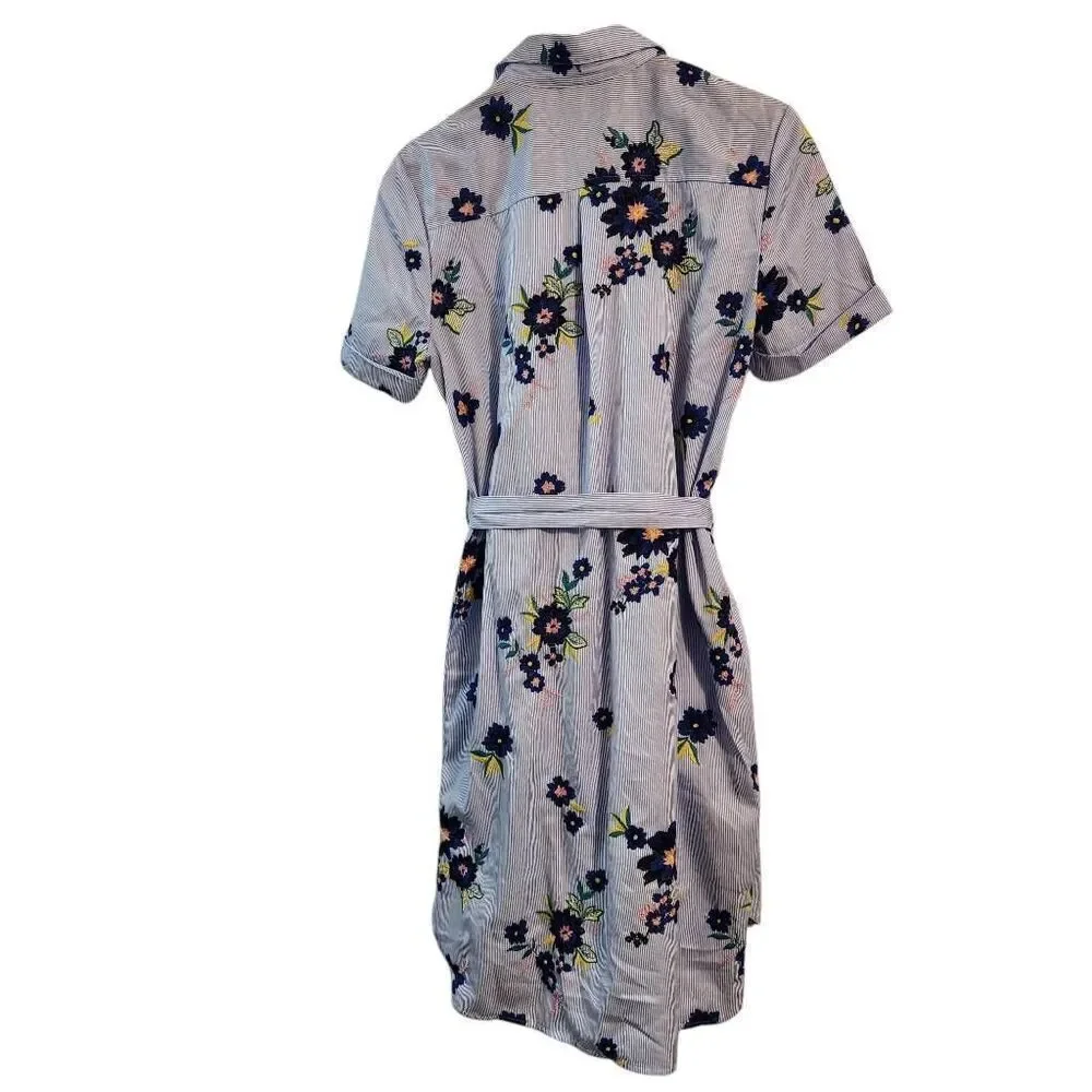 Floral Embroidered Shirt Dress - Picture 3 of 8